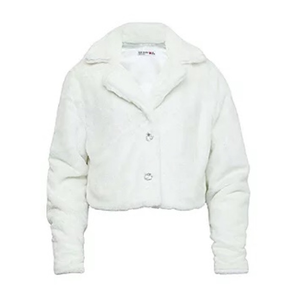 KNITWORKS white fur coat. Size 16 kids